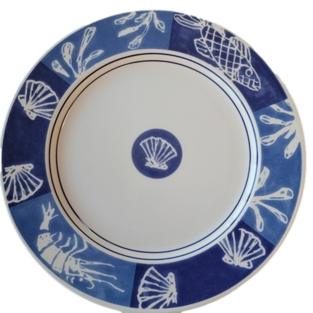 12" Crate & Barrel Seafood Serving Plate/Dinner Plate/Charger